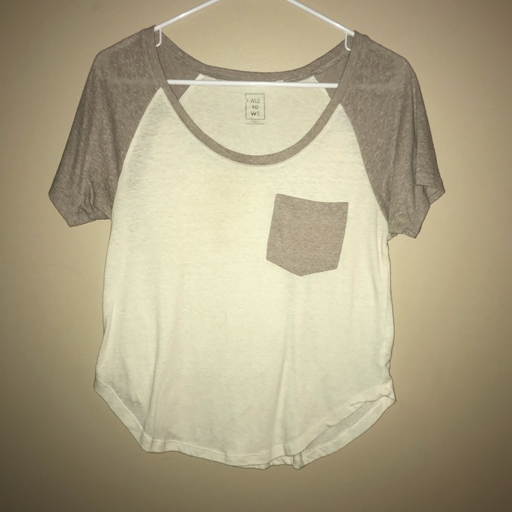 Me to We✨ Mauve/Taupe and White Tee✨